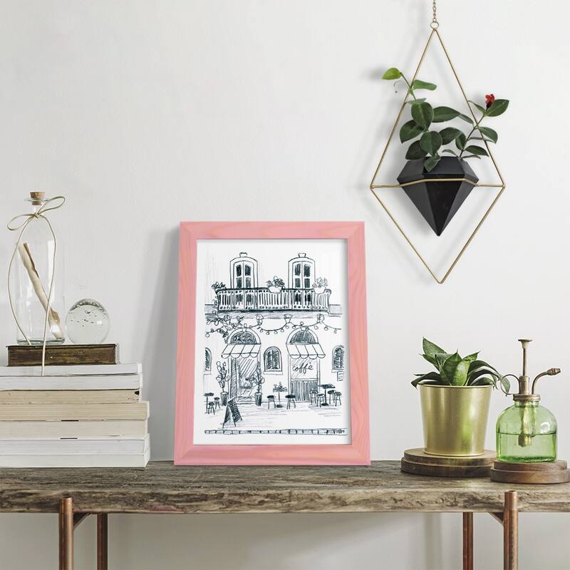 Italian Street Sketch II -Framed Print w/glass-Cherry Red