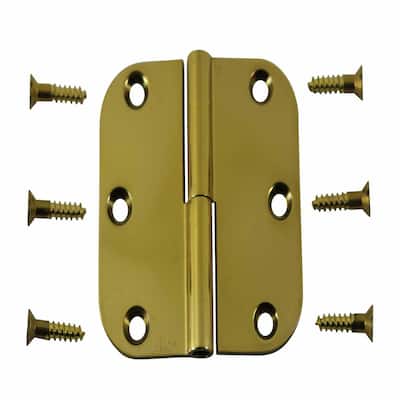 Bright Solid Brass Radius, 3 x 3 LOL Hinge Renovators Supply