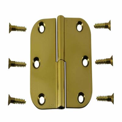 Bright Solid Brass Radius, 3 x 3 LOL Hinge Renovators Supply
