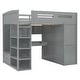 preview thumbnail 29 of 38, Full Size Solid Wood Loft Bed with Desk, Wardrobes, and Shelves