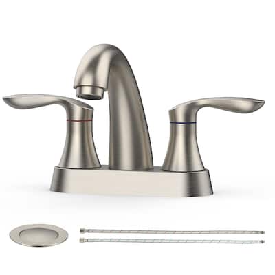 Widespread Brushed Nickel Bathroom Faucet 2 pack