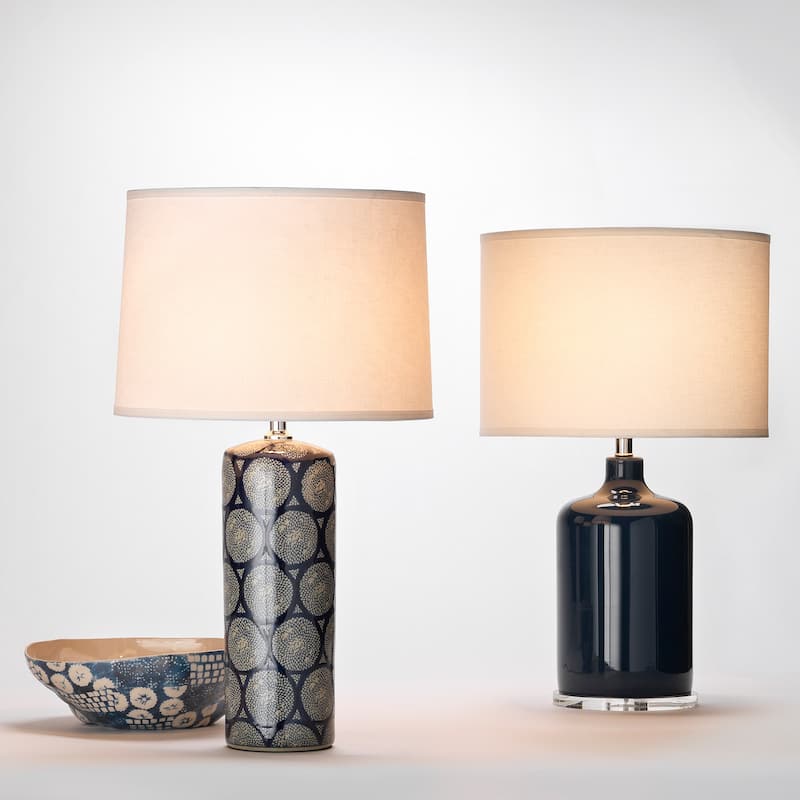 Jamie Young Neva Ceramic Table Lamp with Linen Shade