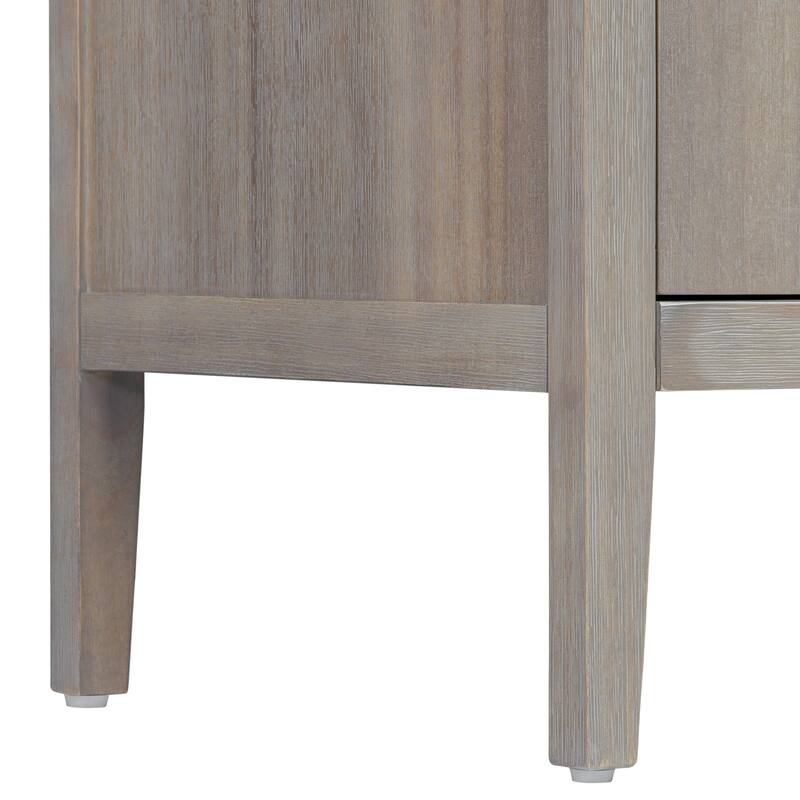 Farmhouse Sideboard Cabinet, Stylish Pine Veneer Design with Double Doors and Adjustable Feet for Storage