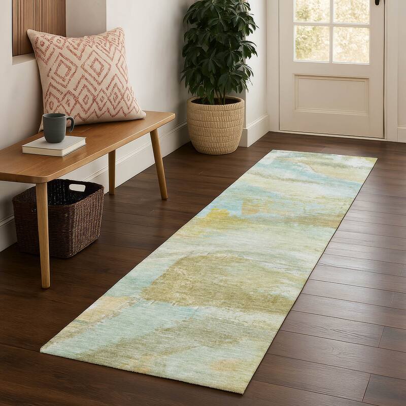 Premium Washable Super Soft Abstract Chic Mayfield Rug - Beige - 2'3" x 7'6"