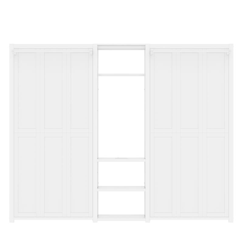 Space-Saving Twin Murphy Bed with Wardrobe, Shelves & Power Outlets - 2-in-1 Foldable Design