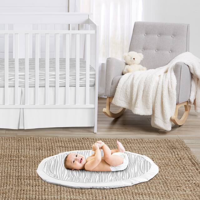 Grey Woodland Collection Boy Baby Tummy Time Playmat - Gray and White Wood Grain for the Rustic Patch Collection