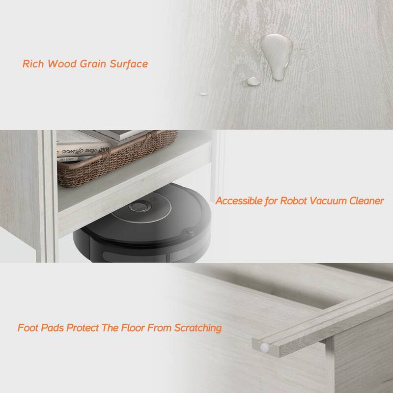 WAMPAT Farmhouse TV Stand for TVs up to 75 Inch, White Entertainment Center for 80 inch TV Console Table with 5 Cubby Storages