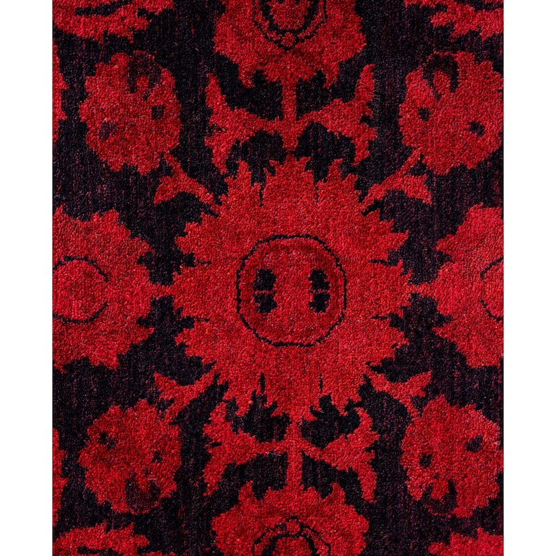 Overdyed One-of-a-Kind Hand-Knotted Area Rug - Orange - 8' 1" x 8' 1"