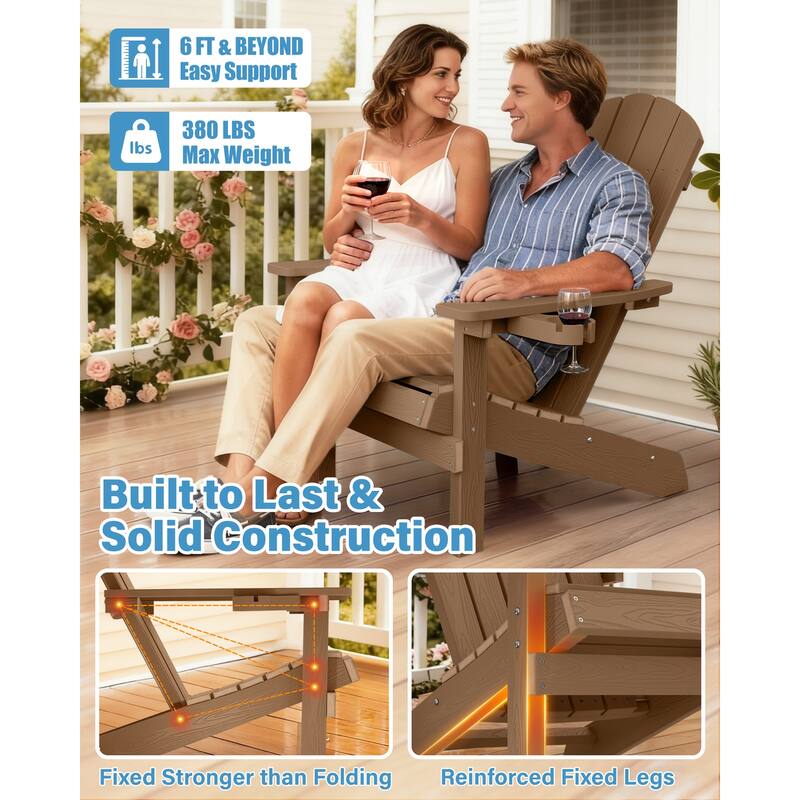 WINSOON All Weather HIPS Outdoor Plastic Adirondack Chairs