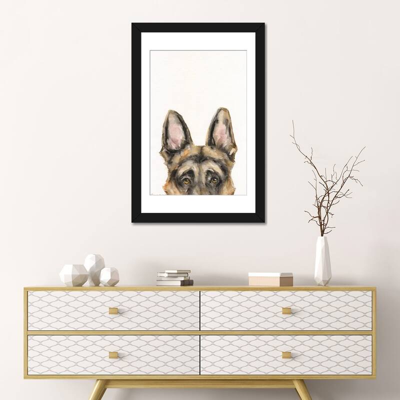iCanvas "German Shepherd Peek A Boo" by George Dyachenko