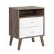 preview thumbnail 10 of 47, Milo Mid-century Modern 2-drawer Open-shelf Tall Nightstand