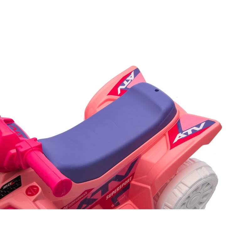 Ride On ATV, 6V Mini Off-Road Battery Powered Motorized Quad for Kids, Anti-Slip Wheels, RWD 4-Wheeler Electric Ride