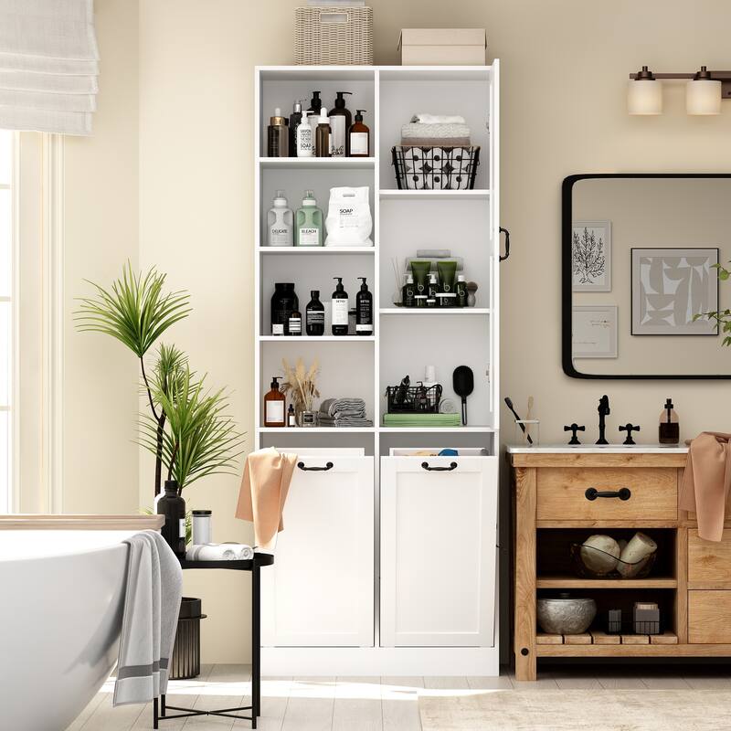 Modern Console Table with Rotating Drawers and Hidden Storage Entryway