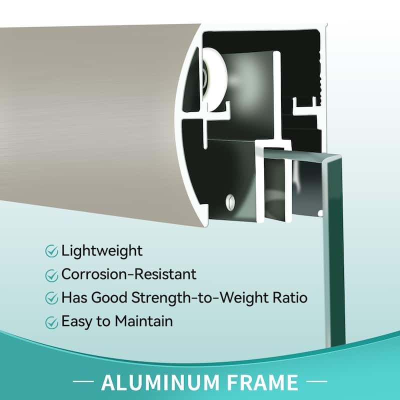i-Homare 56-60 in. W x 72 in. H Semi-Frameless Bypass Sliding Shower Door