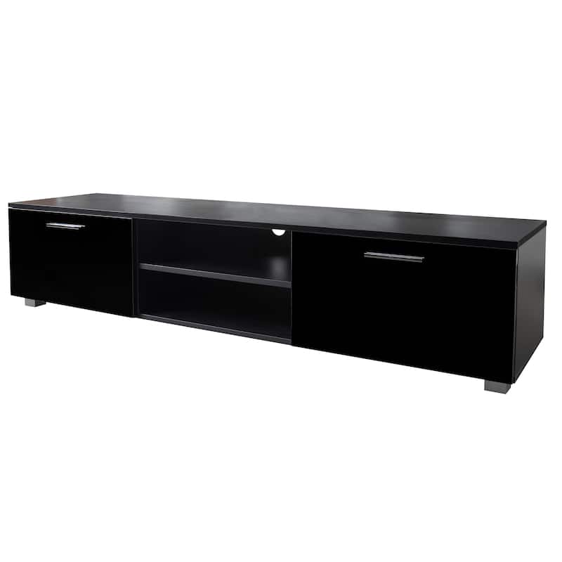 Modern Style 62.99" TV Stand with Open Shelves and 2 Storage Cabinet for TVs Up to 70"