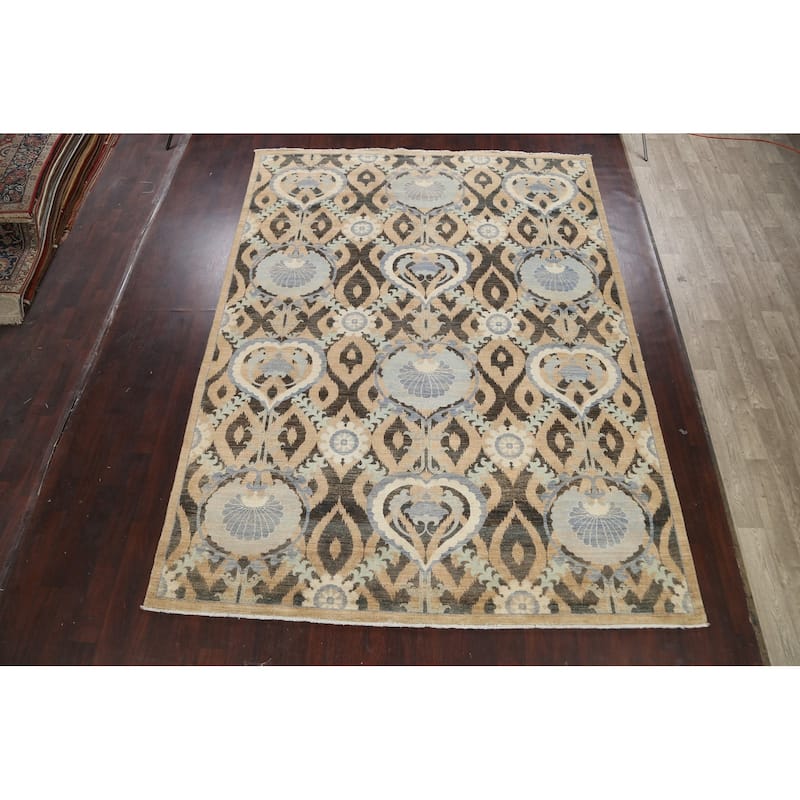 All-over Khotan Oriental Area Rug Wool Hand-knotted Living Room Carpet - 8'9" x 11'9"