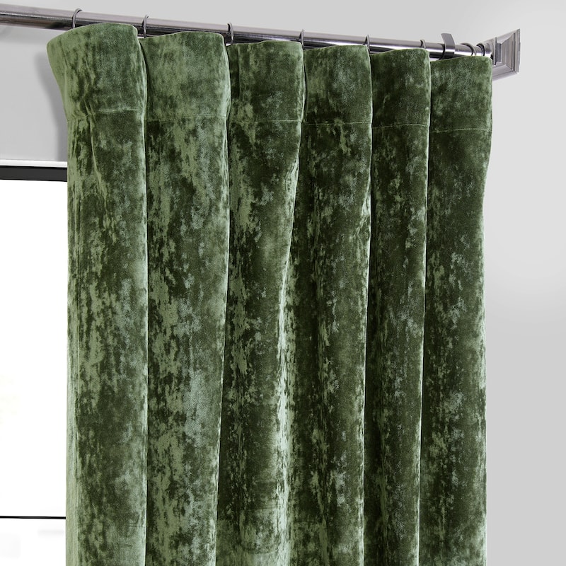 Exclusive Fabrics Lush Crush Velvet Curtains - Room Darkening Curtain for Bedroom & Living Room (1 Panel)