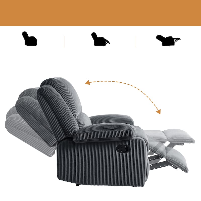 Corduroy Adjustable Recliner Chair Sofa for Living Room