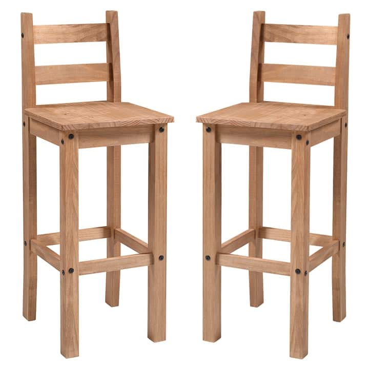 Wood Bar Height Dining Chair (Set of 2) Corona Collection | Furniture Dash