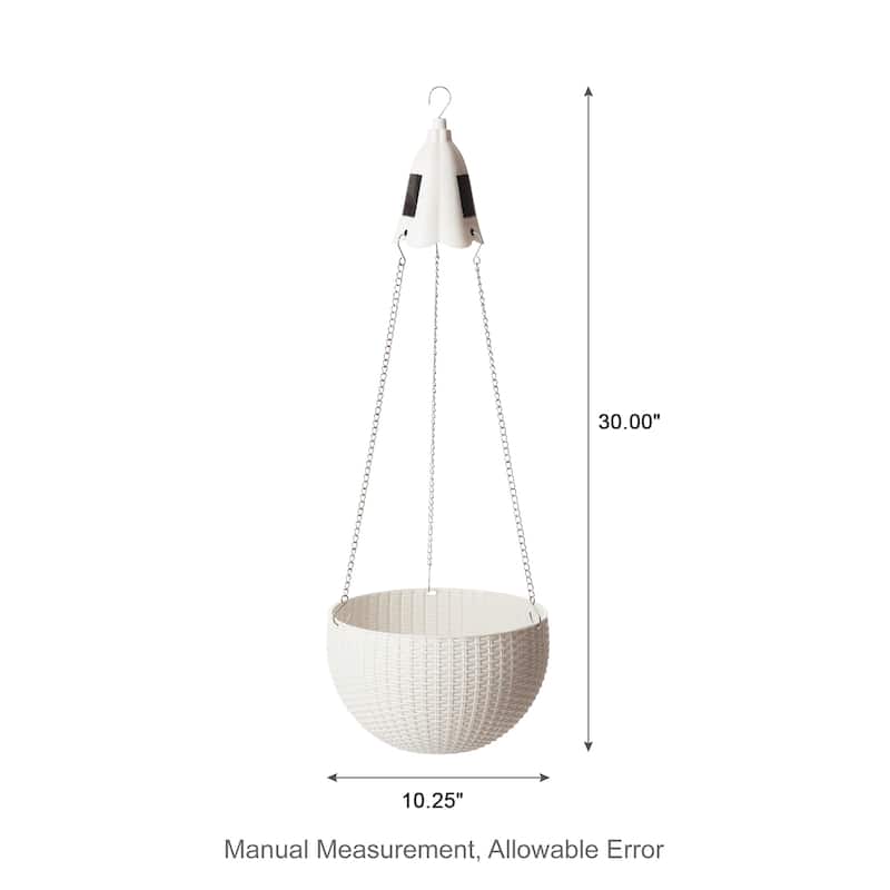 Baimuru 30-inch Height Solar Lighted Hanging Plastic Planter by Havenside Home