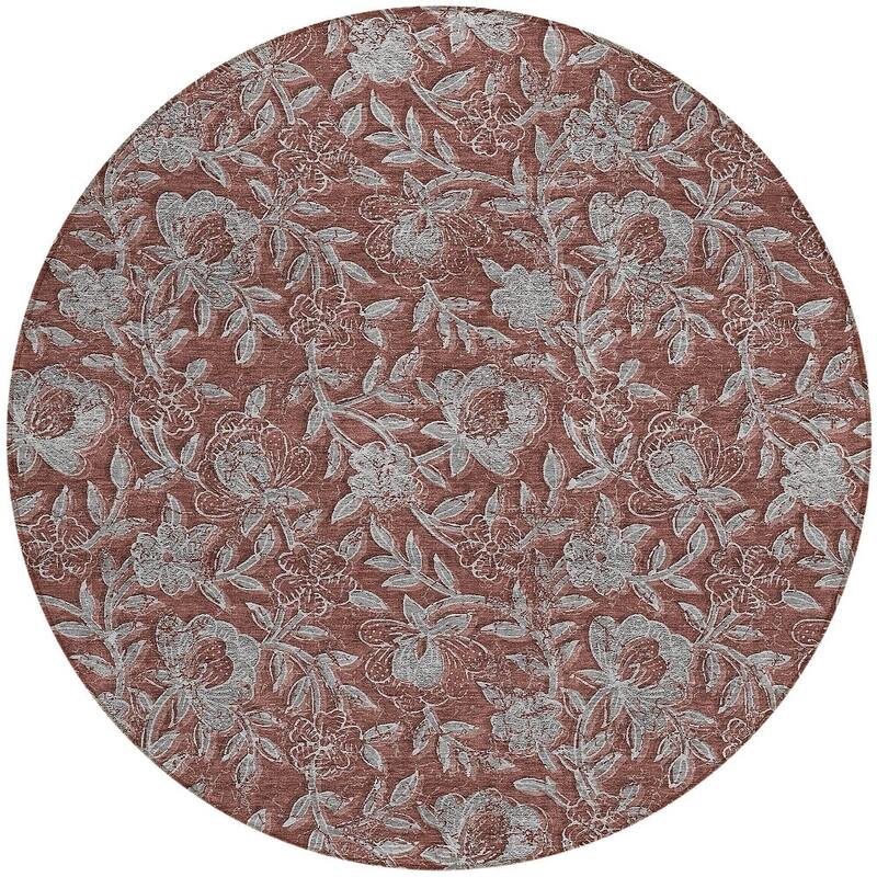 HomeRoots Floral Transitional Rectangle Outdoor Rug