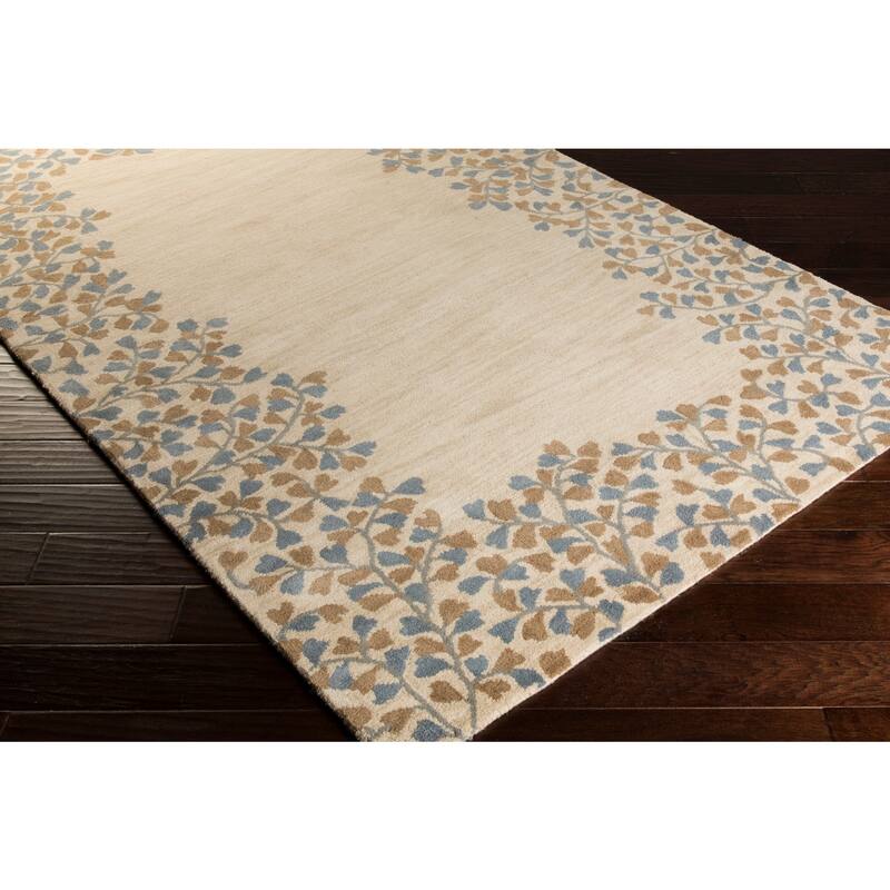 Rome Hand Tufted Floral Border Area Rug