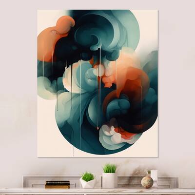 Designart "Abstract Shapes And Line Artwork IV" Abstract Metal Wall Art