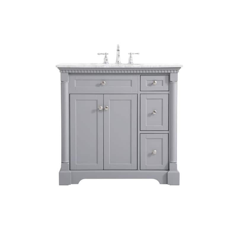 Elegant Lighting VF53036 Clarence 36" Free Standing Single Basin - Grey - Painted