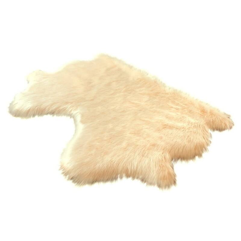 Dynasty Natural 2-Pelt Luxury Long Wool Sheepskin Shag Rug
