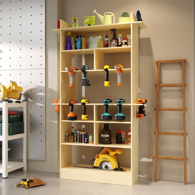 Tool Storage Cabinet 6 Layer Tool Storage Rack with Circular Saw Slot