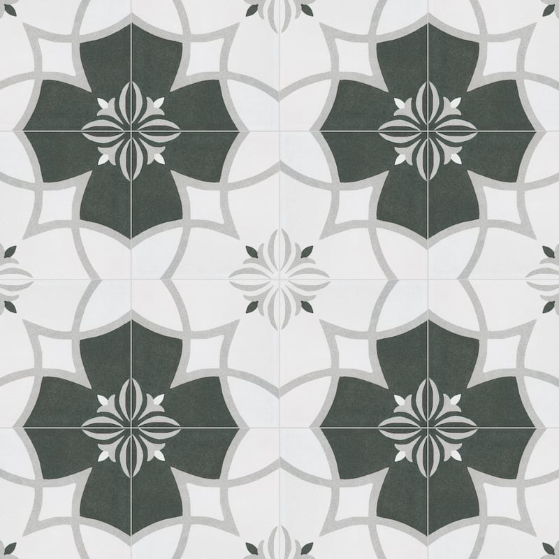 Merola Tile Twenties Crest 7-3/4" x 7-3/4" Ceramic Floor and Wall Tile