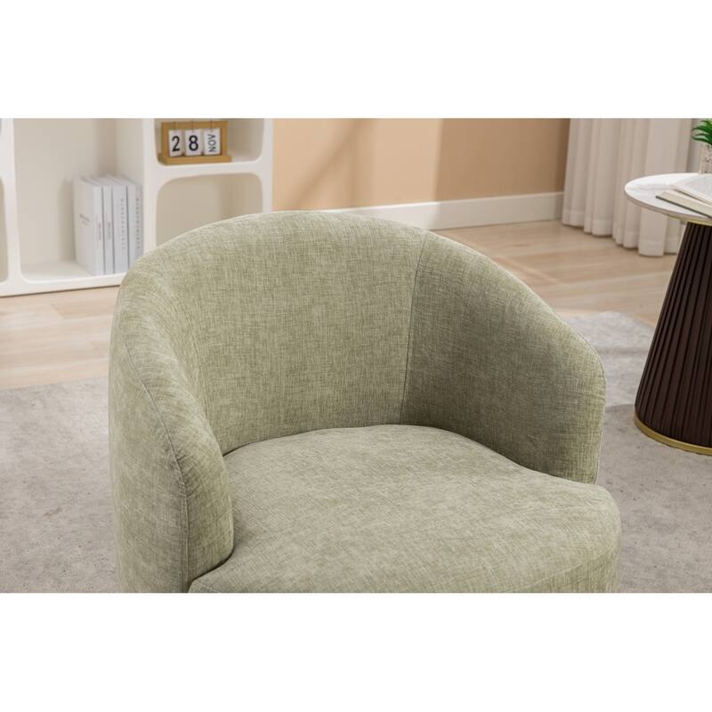 Chenille Fabric Swivel Accent Armchair Barrel Chair