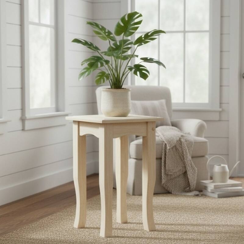 Unfinished Solid Parawood Tea Table