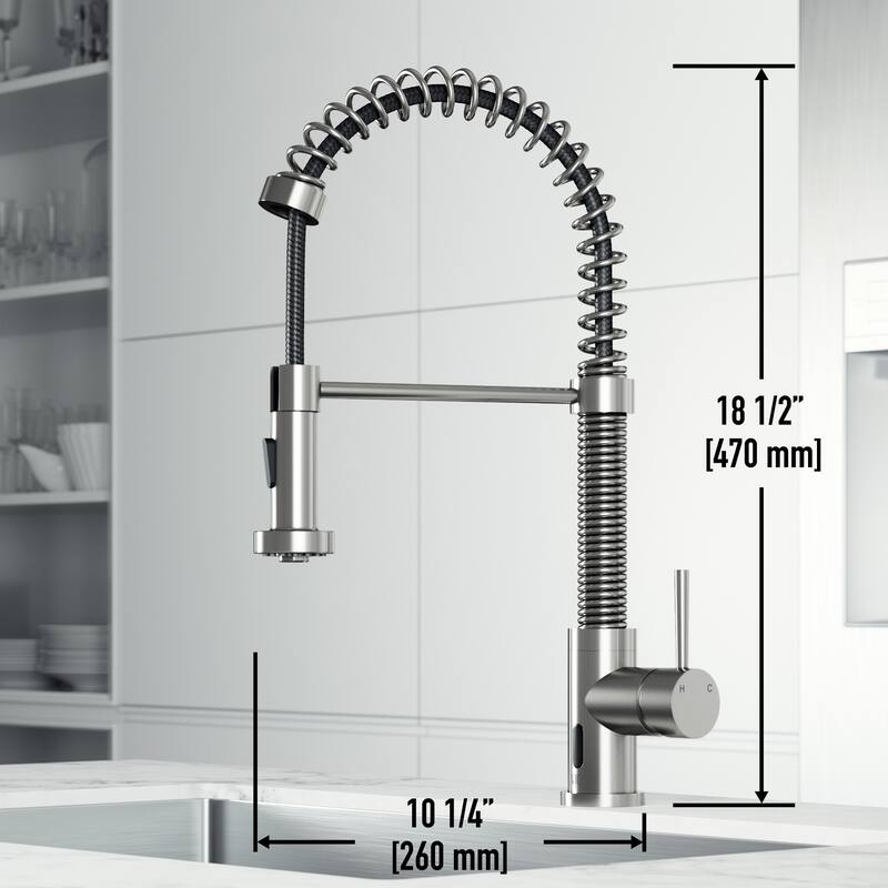 VIGO Edison 19" H Single Handle Pull-Down Sprayer Kitchen Faucet Set with Touchless Sensor