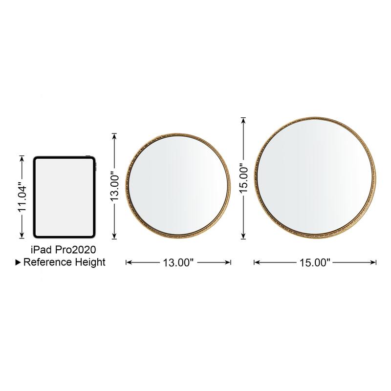 Glitzhome Set of 2 Modern Gold Floral Pattern Mirrored Decorative Trays with Handles