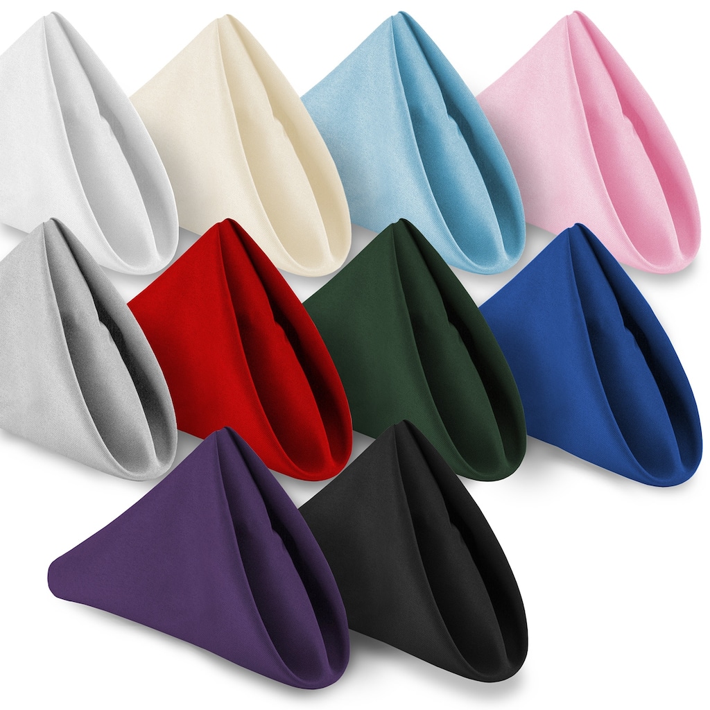 12 Pack 17 Inch Polyester Cloth Dinner Napkins for Party Restaurant