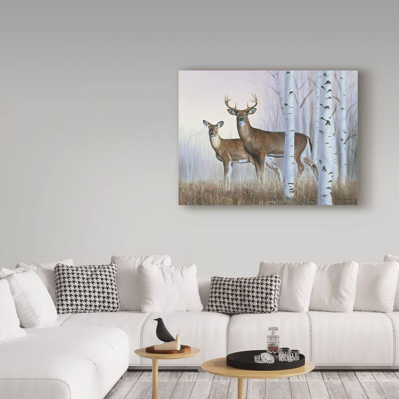 Rusty Frentner 'Deer In Birch Woods' Canvas Art