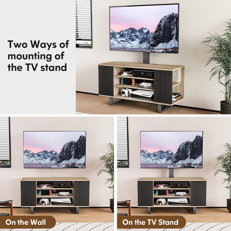 FITUEYES Modern TV Stand for 32-70 inch TVs with Open Shelves Media Console