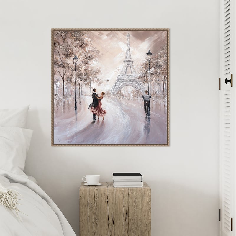 Only Us Paris by Isabella Karolewicz Framed Canvas Wall Art Print - Sylvie Beaded Gold
