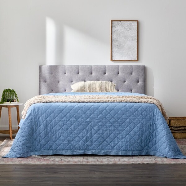 Brookside Kaylee Adjustable Square Diamond Tufted Upholstered Headboard