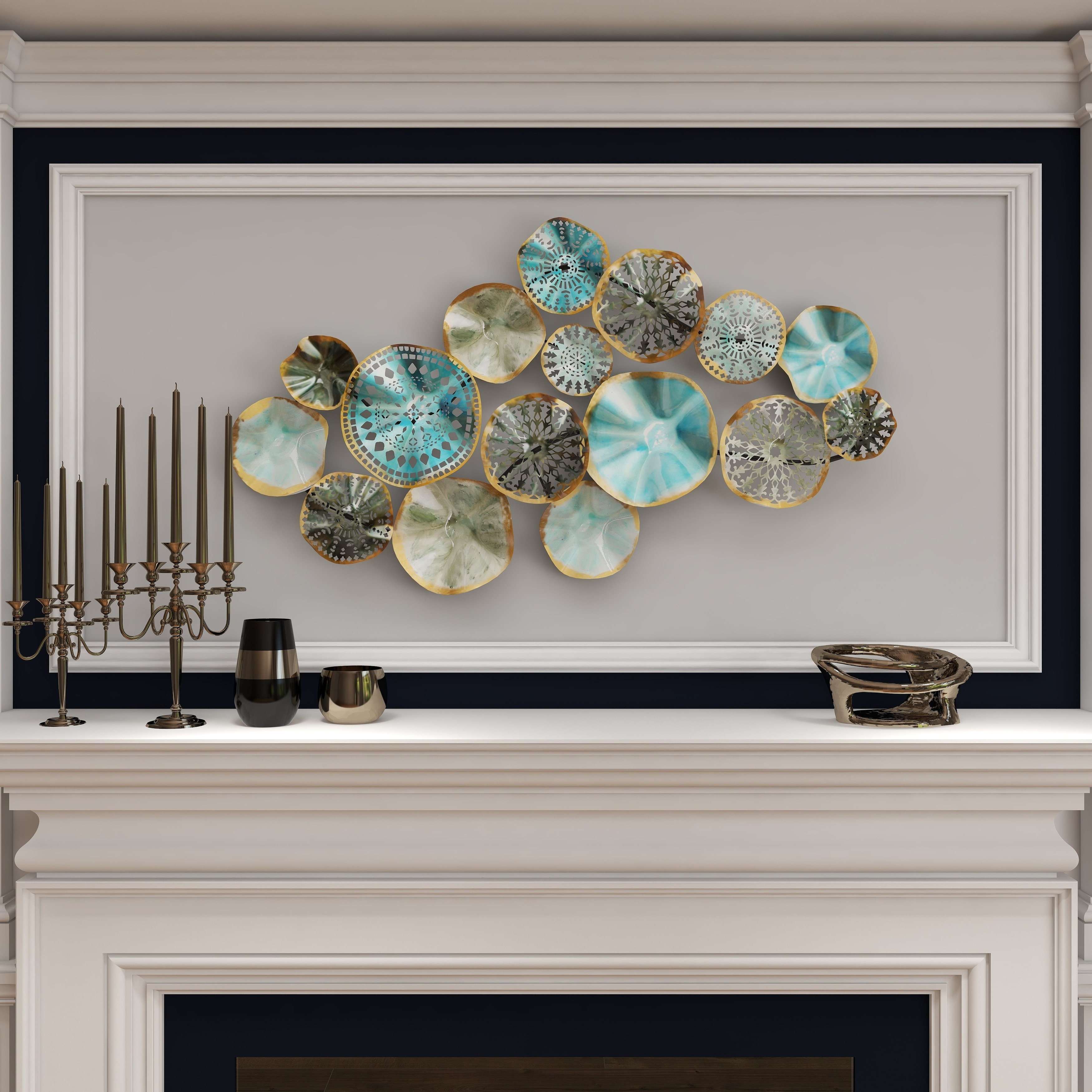 Multi-Color Metal Floral Layered Plates Wall Decor - On Sale - Bed Bath &  Beyond - 33285959
