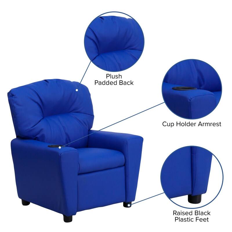 Contemporary Kids Recliner with Cup Holder