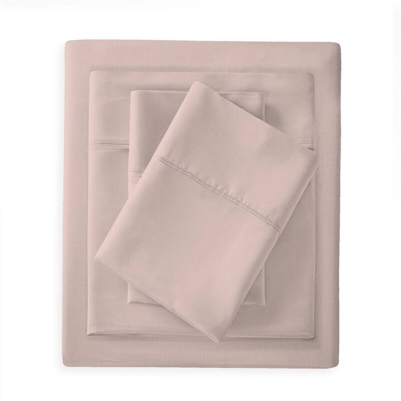 Purity Home Cotton Breathable And Lightweight Deep Pocket Sheet Set - Light Pink - King
