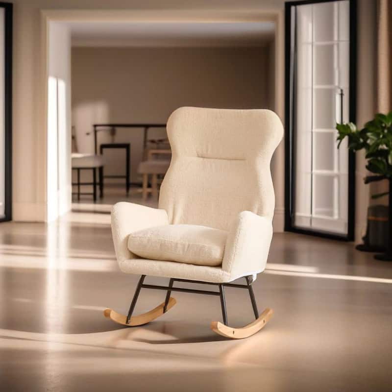 Modern Rocking Chair - Beige