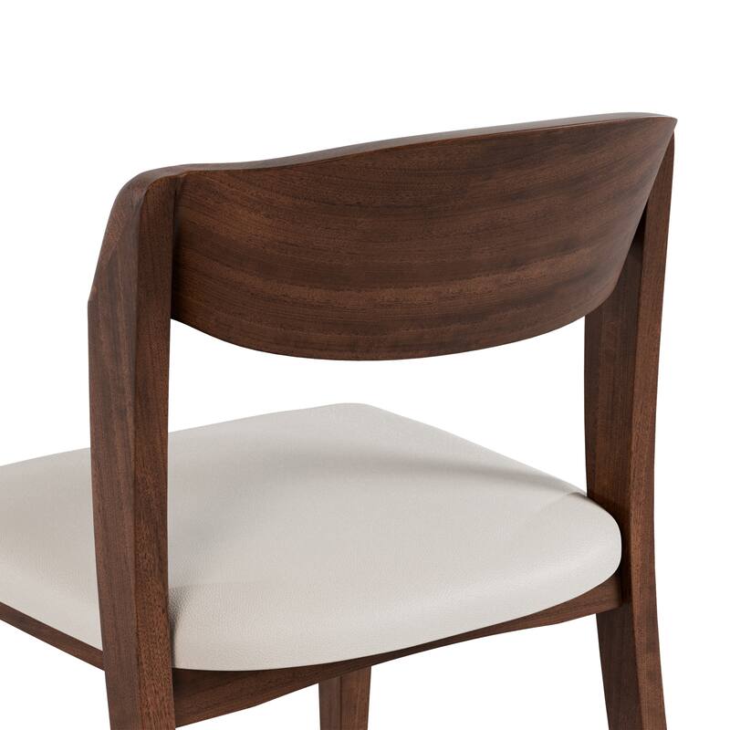 Furniture of America Abigail IV Mid-Century Modern 5-Piece Rich Walnut Solid Wood Extendable Dining Set with Self-Storing Leaf