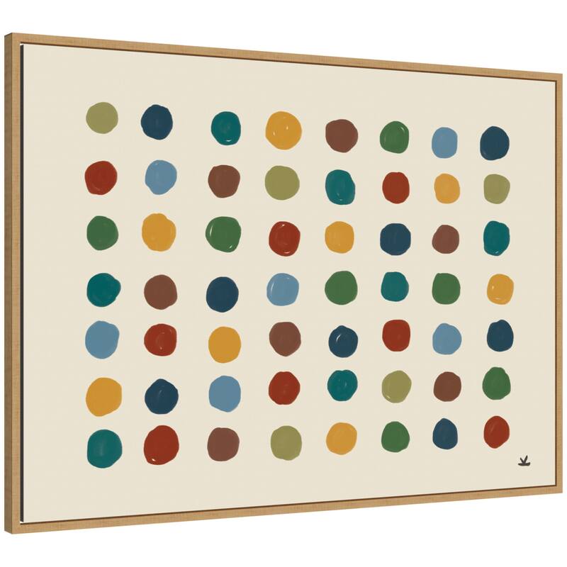 Kate and Laurel Meditation No. 3 by Kelly Knaga Framed Canvas Wall Art Print - 38 x 28 - Natural