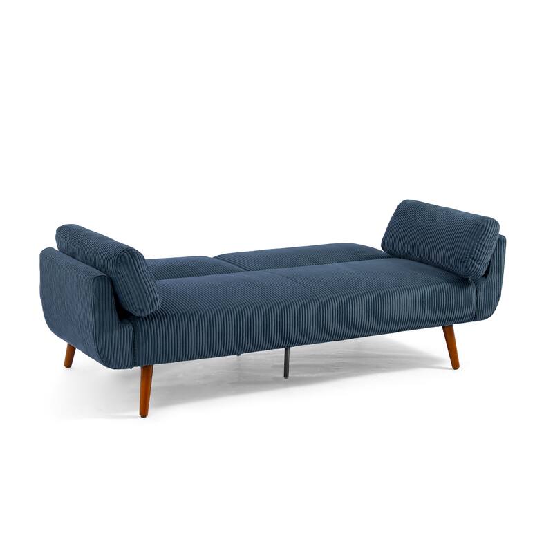 2 Set 73.5" W Upholstered Convertible Sleeper Sofa Bed with Pillows