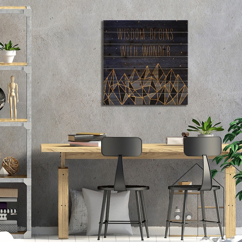 Written In The Stars I Print On Wood by Laura Marshall - Multi-Color