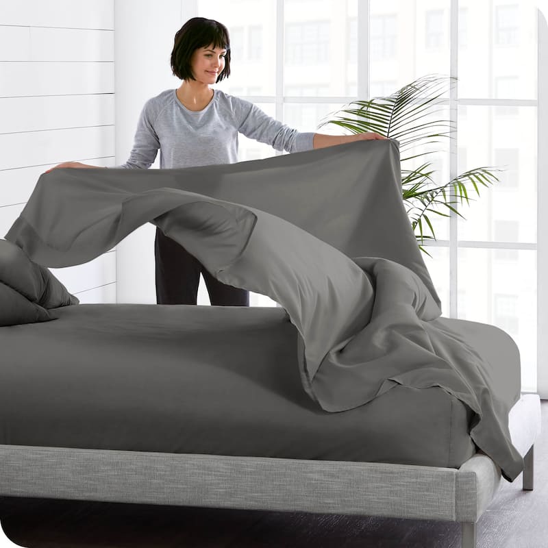 Bare Home Double Brushed Microfiber Flat Top Sheet