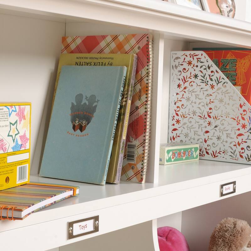 White Kids Storage Organizer with Multiple Cubbies for Toys and Books Child-Safe Design
